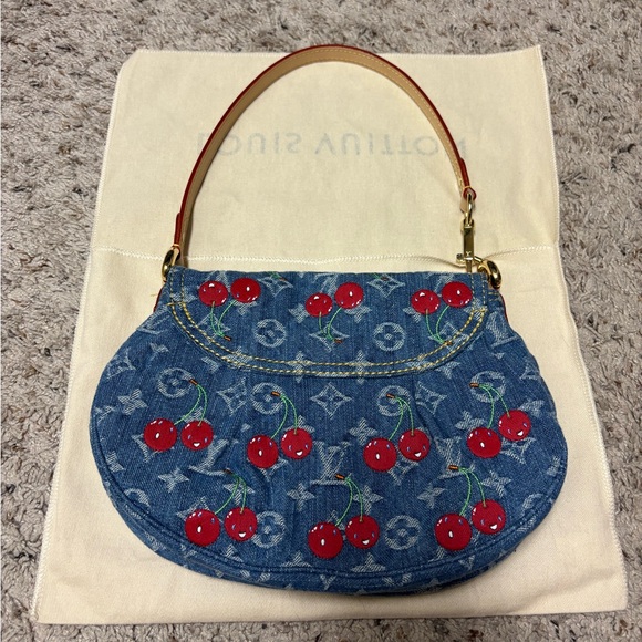 Louis Vuitton Takashi Murakami 2025 denim cerise sunset bag - Picture 3 of 12